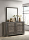 Janine - 6-Drawer Dresser With Mirror - Gray