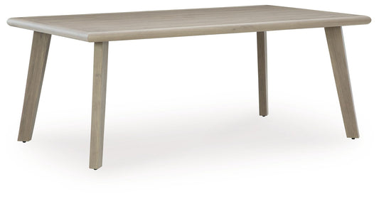 Cliff Trails - Beige - Rectangle Dining Table With Umbrella Option