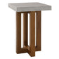 Keven - End Table - Faux Concrete Top & Walnut  Finish