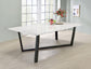 Mayer - Rectangular Faux Marble Dining Table - White