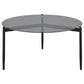 Rosalie - Round Smoked Glass Top Coffee Table - Sandy Black