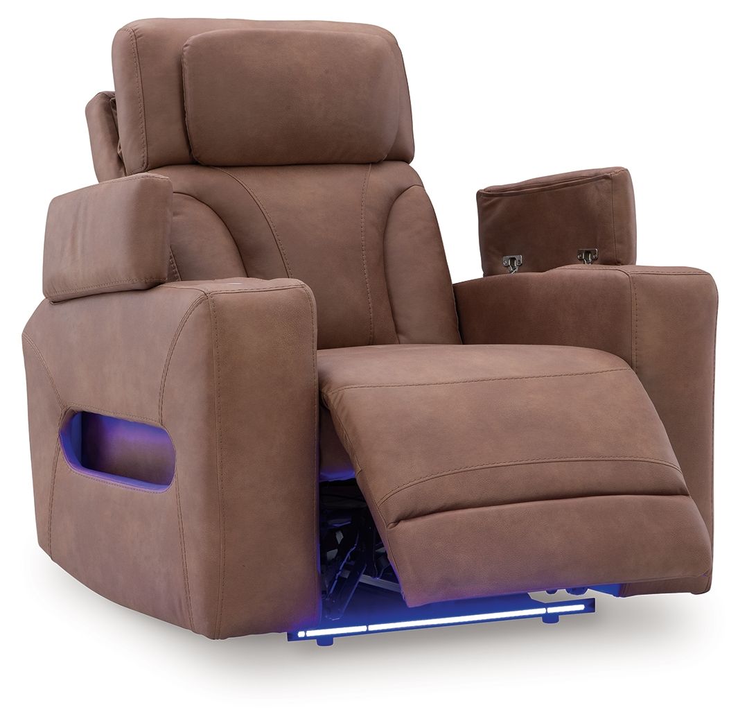 Clean-Slate - Caramel - Power Recliner / Adj Headrest