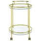 Chrissy - Round Glass Shelf Metal Bar Cart