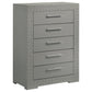 Ives - 5-Drawer Bedroom Chest Of Drawers - Gray High Gloss