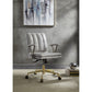 Damir - Office Chair - Vintage White Top Grain Leather & Chrome