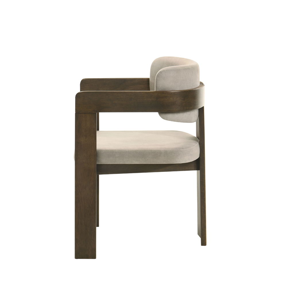 Destin - Side Chair - Light Gray Fabric & Walnut Finish