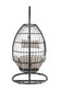 Oldi - Patio Swing Chair - Beige Fabric & Black Wicker