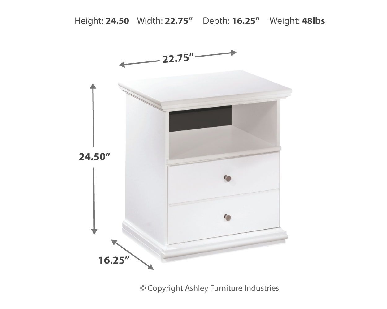 Bostwick - White - One Drawer Night Stand