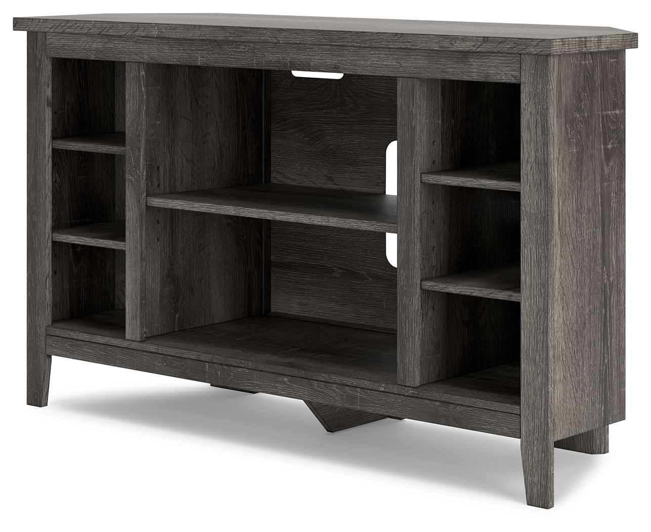 Arlenbry - Gray - Corner TV Stand/Fireplace Opt