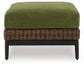 Horizon Hall - Brown / Green - Ottoman With Cushion