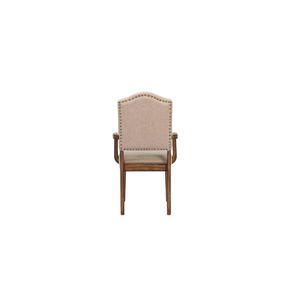 Maurice - Chair (Set of 2) - Khaki Linen & Antique Oak