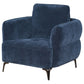 Lively - Chenille Upholstered Modern Track Arm Chair - Blue