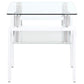 Dyer - 1-Shelf Square Glass Top Side End Table - White