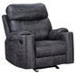 Hirah - Motion Glider Recliner - Dark Gray Polish Microfiber