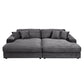 Hilde - Double Chaise With 2 Pillows - Dark Gray