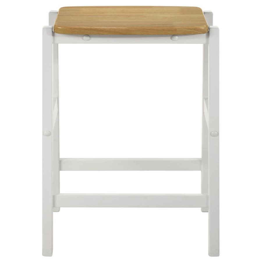 Edgeworth - Wood Backless Counter Stool (Set of 2) - White