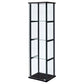 Cyclamen - 4-Shelf Clear Glass Curio Display Cabinet - Black