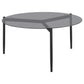 Rosalie - Round Smoked Glass Top Coffee Table - Sandy Black