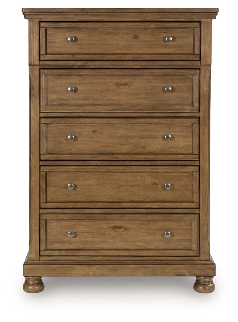 Feddinger - Medium Brown - Five Drawer Chest