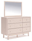 Wistenpine - Blush - Dresser And Mirror