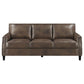 Leaton - Upholstered Recessed Arm Sofa - Brown Sugar