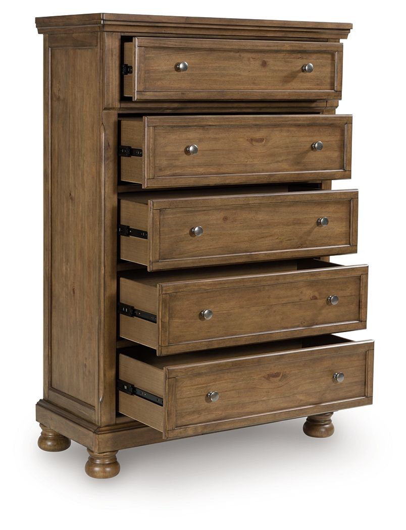 Feddinger - Medium Brown - Five Drawer Chest