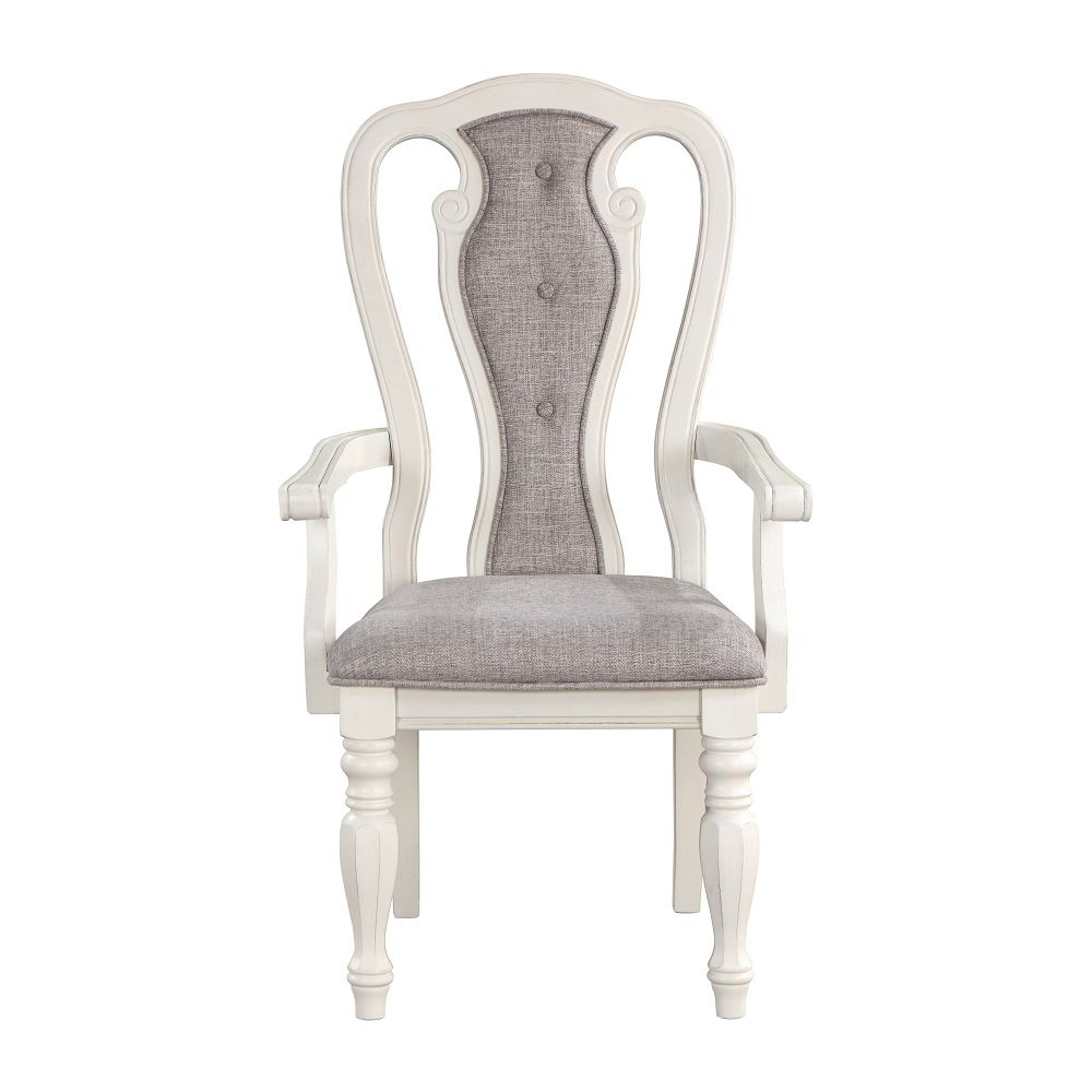 Florian - Arm Chair (Set of 2) - Gray & Antique White