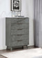 Nathan - 5-Drawer Bedroom Chest - Gray