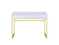 Coleen - Vanity Desk - White & Brass Finish