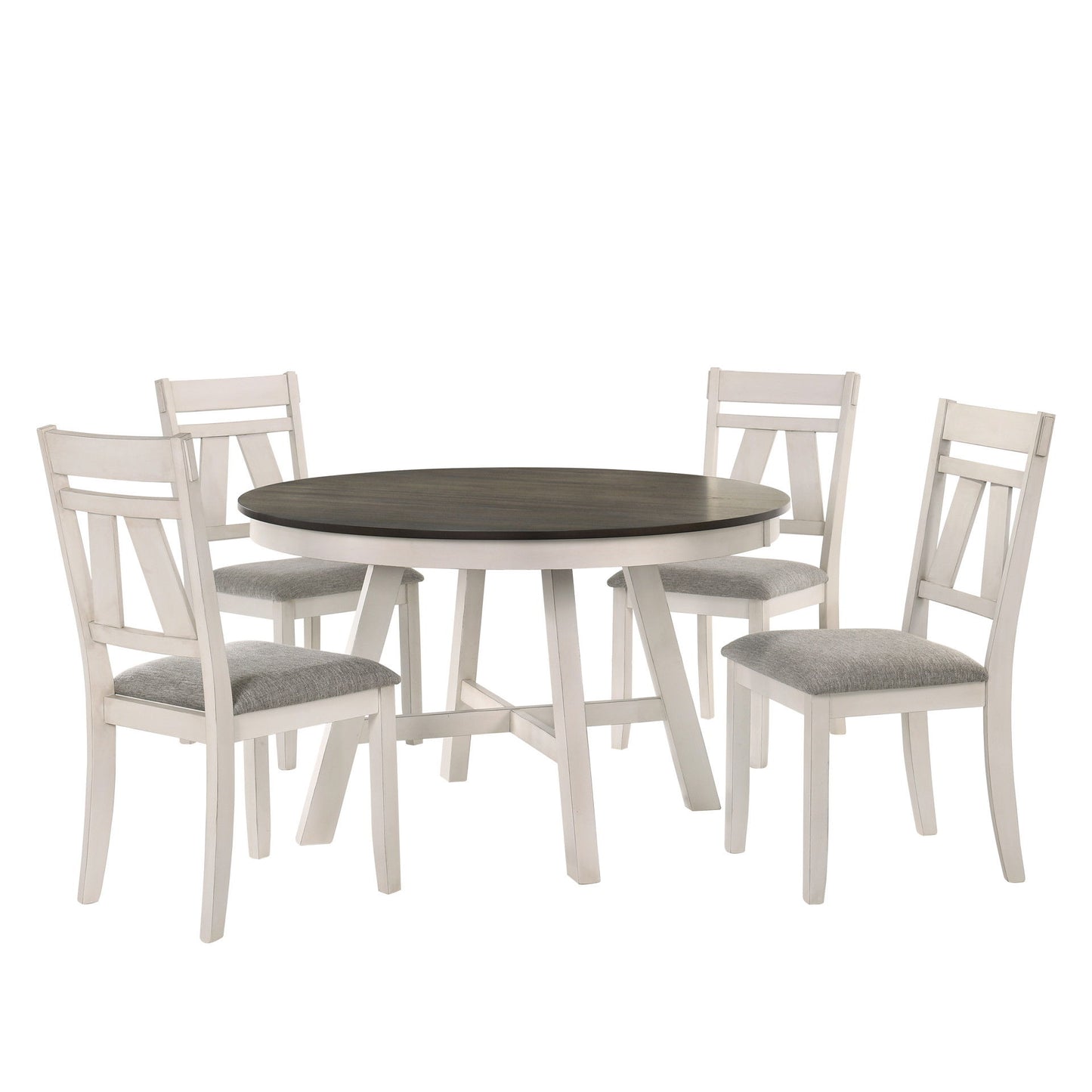 Maisie - Round Table - White / Brown