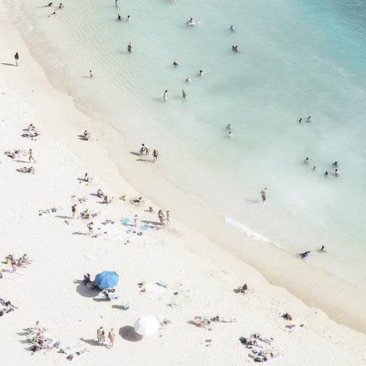 Waikiki Beach By Danita Delimont (Framed) - Light Blue