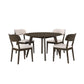 Rex - 48" Round Dining Table & 4 Open Back Chairs - Dark Brown