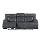 Titan - Sofa With Power Headrest & Footrest - Gray