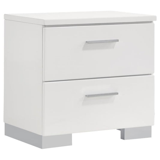 Felicity - 2-Drawer Nightstand - White High Gloss