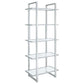 Hartford - 5-Shelf Glass Bookshelf - Chrome