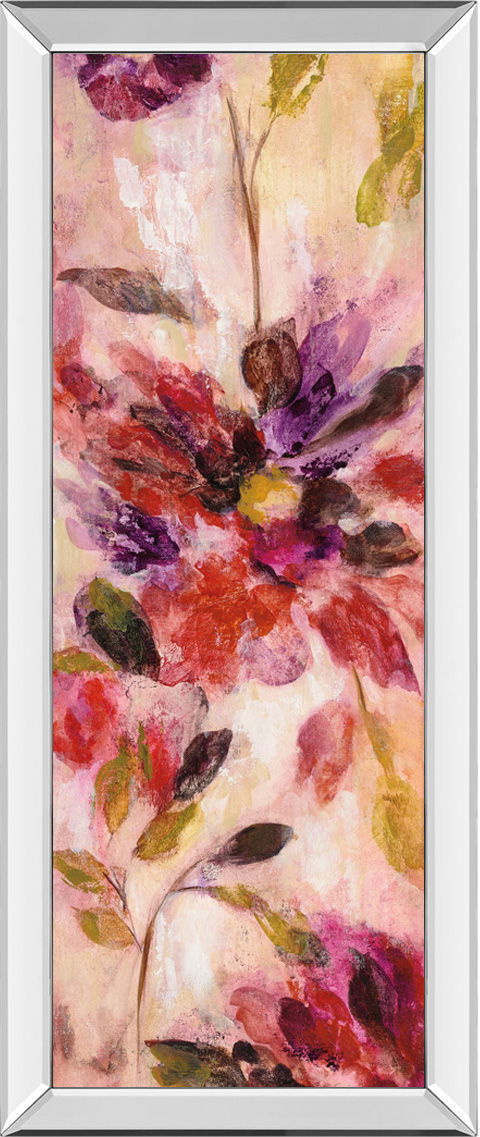 Exuberant Florals I By Silvia Vassileva - Mirrored Frame Wall Art - Pink