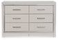 Zyniden - Silver - Six Drawer Dresser