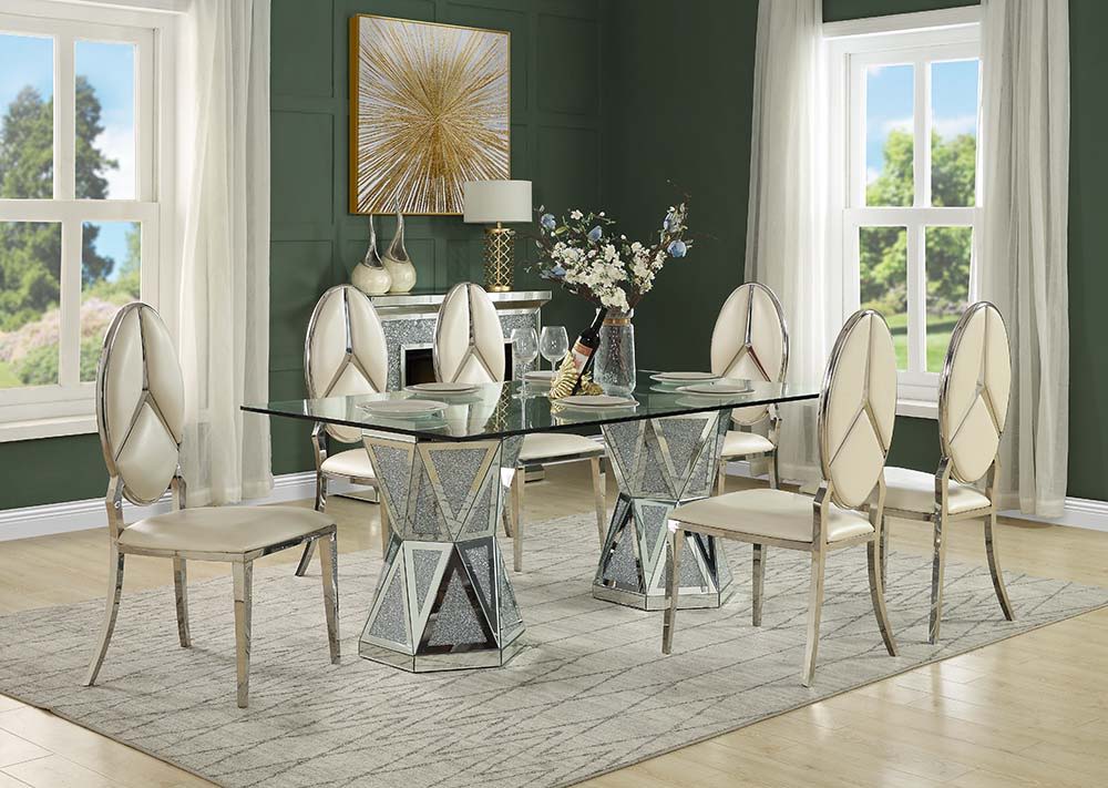 Noralie - Dining Table - Mirrored - Glass