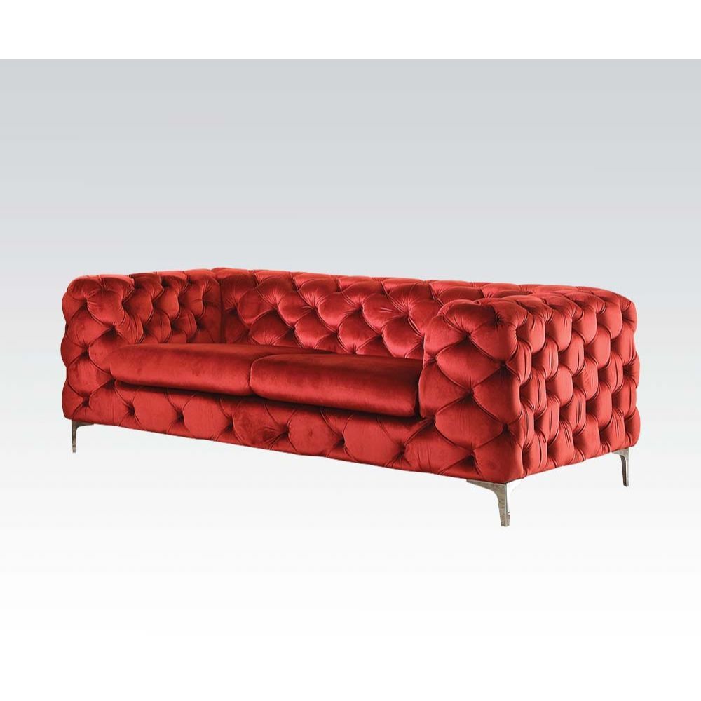 Adam - Loveseat - Red Velvet