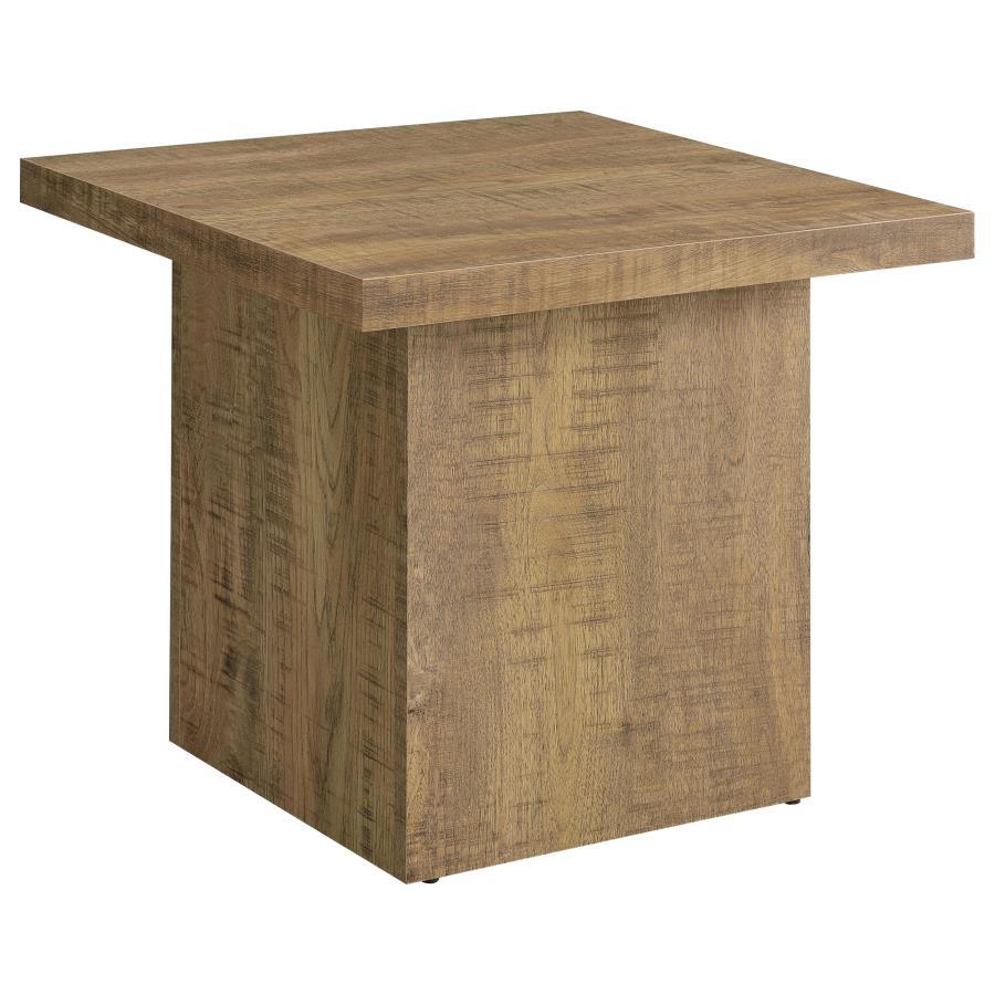 Devar - Square Engineered Wood End Table - Mango Brown