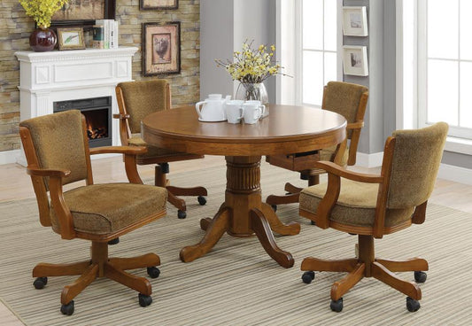 Mitchell - 5-Piece Dining And Game Table Set - Amber