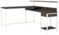 Dorrinson - White / Black / Gray - L-desk With Storage