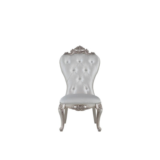 Gorsedd - Side Chair (Set of 2) - Cream Fabric & Antique White