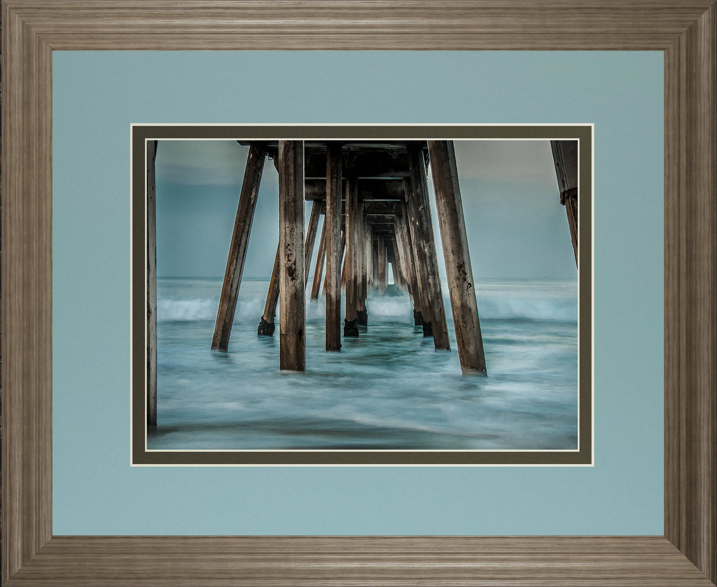 Surf By Bill Carson Photography - Framed Print Wall Art - Blue