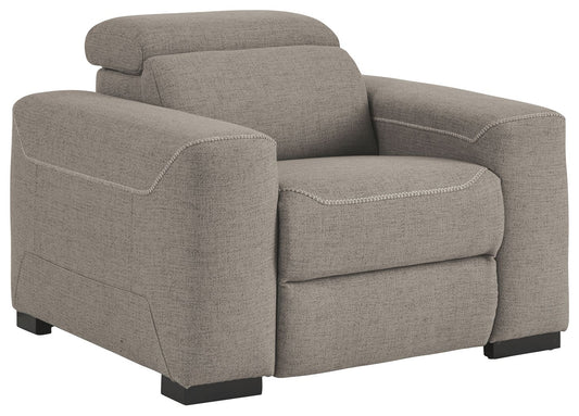 Mabton - Gray - Pwr Recliner/Adj Headrest