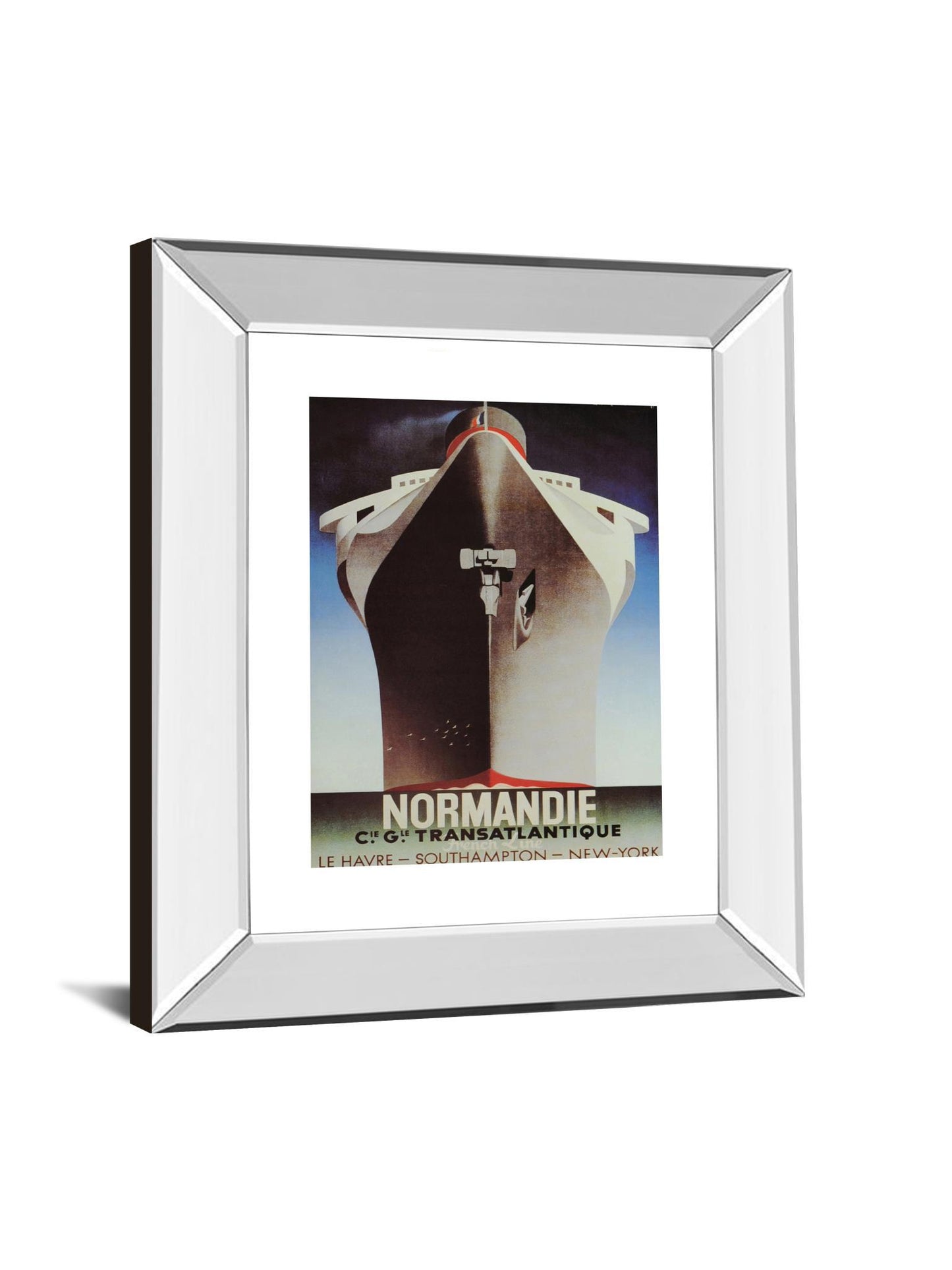 Normandie - Mirror Framed Print Wall Art - Dark Brown