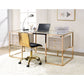 Huyana - Desk - Clear Glass & Gold