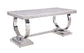 Zander - Dining Table - White Printed Faux Marble & Mirrored Silver Finish