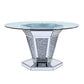 Noralie - Dining Table - Mirrored, Faux Diamonds & Clear Glass