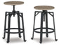 Lesterton - Light Brown / Black - Swivel Stool (Set of 2)